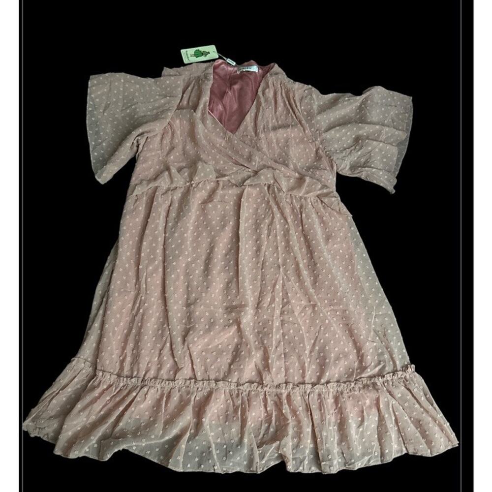 Nemidor‎ Dress Womens Size 18 Short Sleeve Dots Pink NEW Retro
